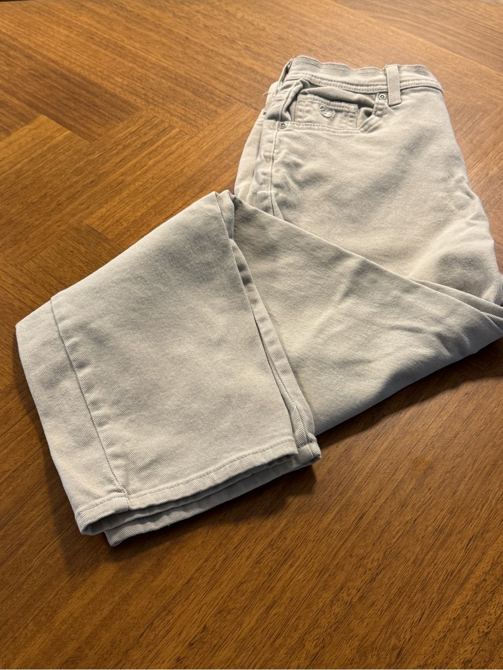 Light Beige Straight-Leg Jeans